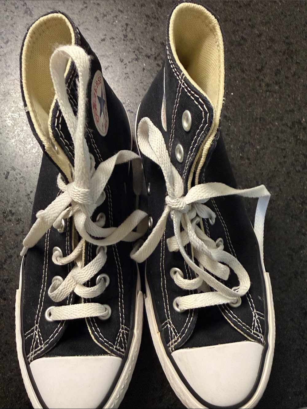 Converse Kids Black High Top Sneakers with White Laces